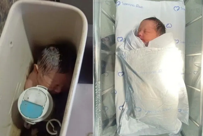 태국 방콕의 한 사무실 화장실 변기 물탱크 안에서 신생아가 발견돼 충격을 안겼다. /사진=영국 데일리메일 갈무리